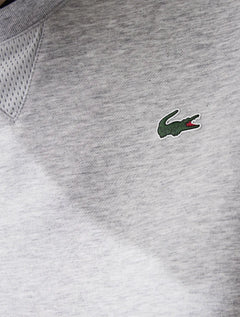 Moletom Lacoste Masculino Crewneck Sport Mesh Panels Cinza Mescla