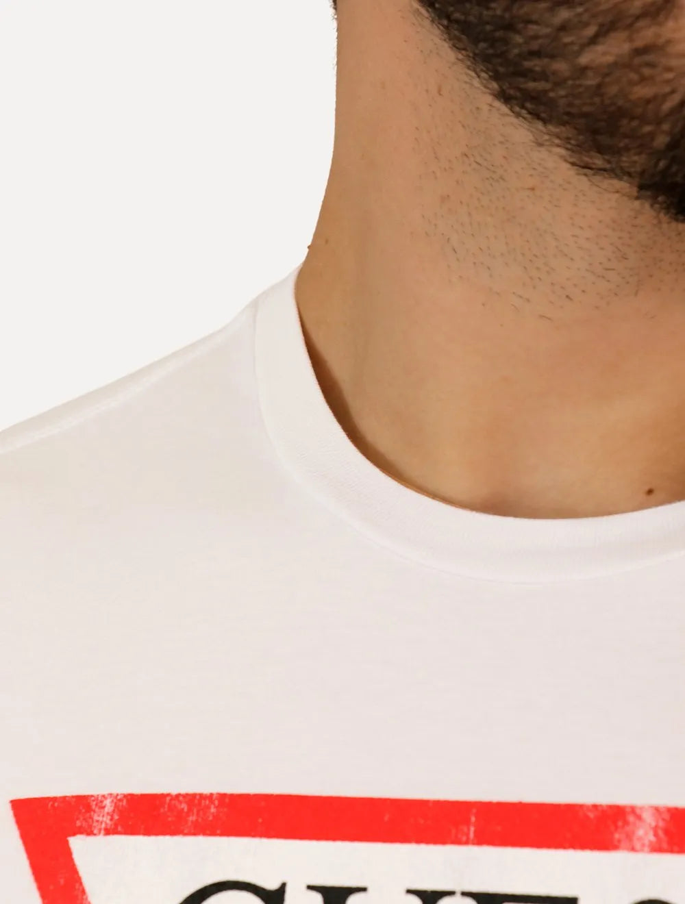 Camiseta Guess Masculina Grunge Logo Print Branca