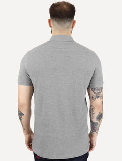 Polo Tommy Hilfiger Masculina Regular Piquet 1985 Taupe Cinza Médio