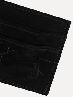 Carteira Original Penguin Masculina Porta Cartão Suede Preta