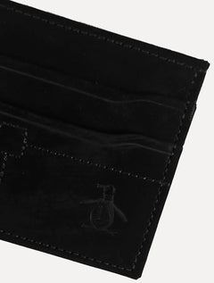Carteira Original Penguin Masculina Porta Cartão Suede Preta