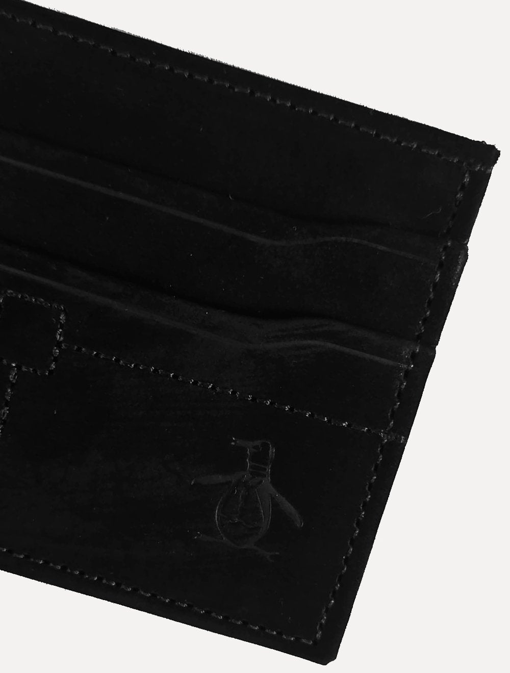 Carteira Original Penguin Masculina Porta Cartão Suede Preta