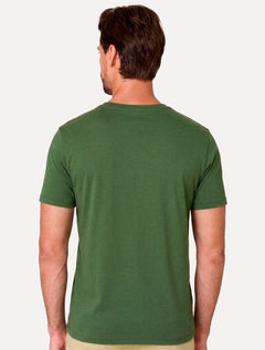 Camiseta Dudalina Masculina Essentials Modal Logo Verde Musgo