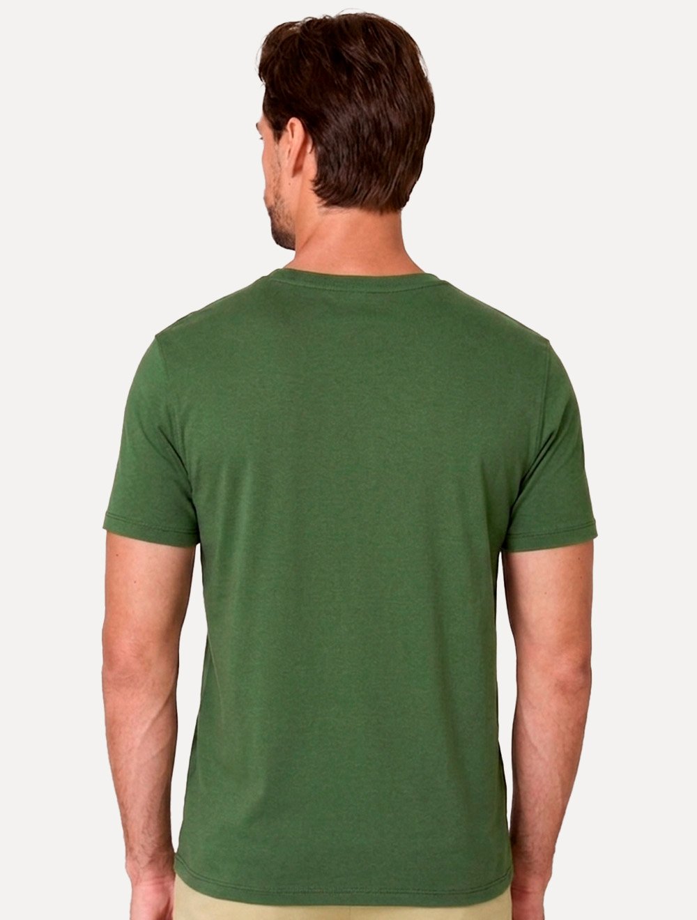 Camiseta Dudalina Masculina Essentials Modal Logo Verde Musgo