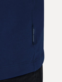 Polo Armani Exchange Masculina Regular Fit Dark Logo Icon AX Azul Royal