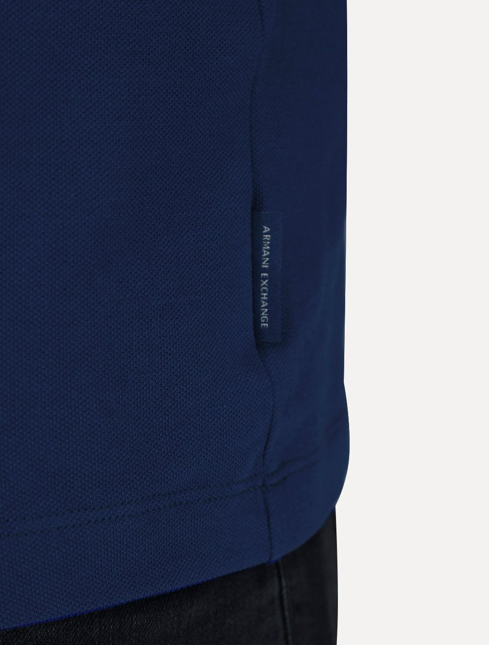 Polo Armani Exchange Masculina Regular Fit Dark Logo Icon AX Azul Royal