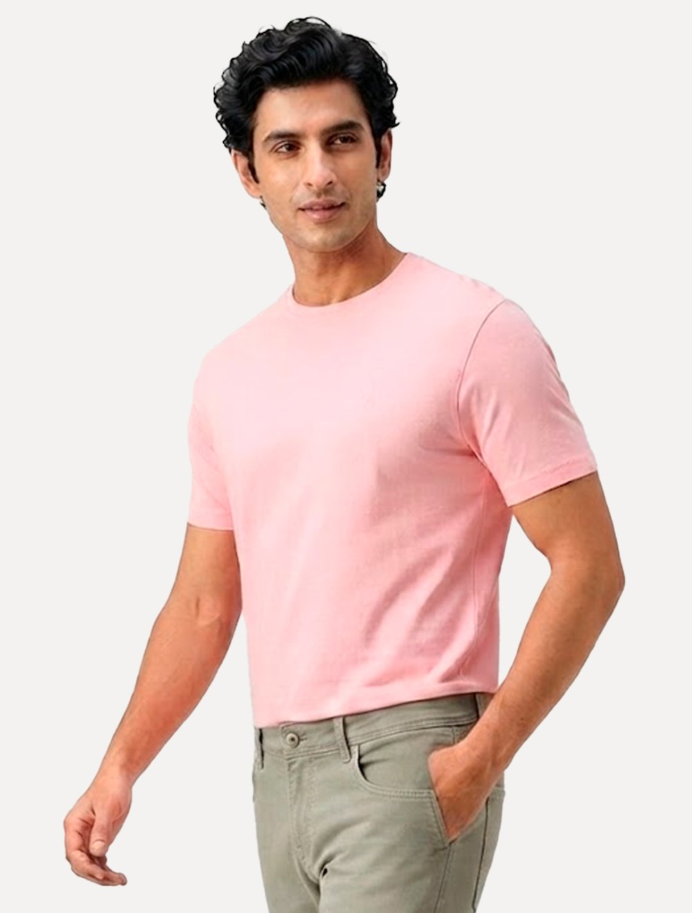 Camiseta Aramis Masculina Basic Lisa Mono Icon Rosa Médio