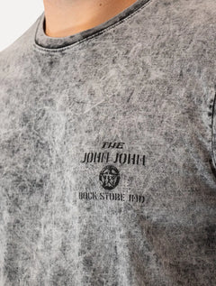 Camiseta John John Masculina Regular Vintage Rock Store Cinza Mescla