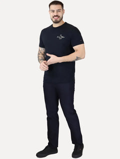Camiseta Tommy Hilfiger Masculina Outline Flag Script Azul Marinho