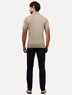 Polo Calvin Klein Masculina Piquet Slim Fit Sem Friso Cáqui Médio