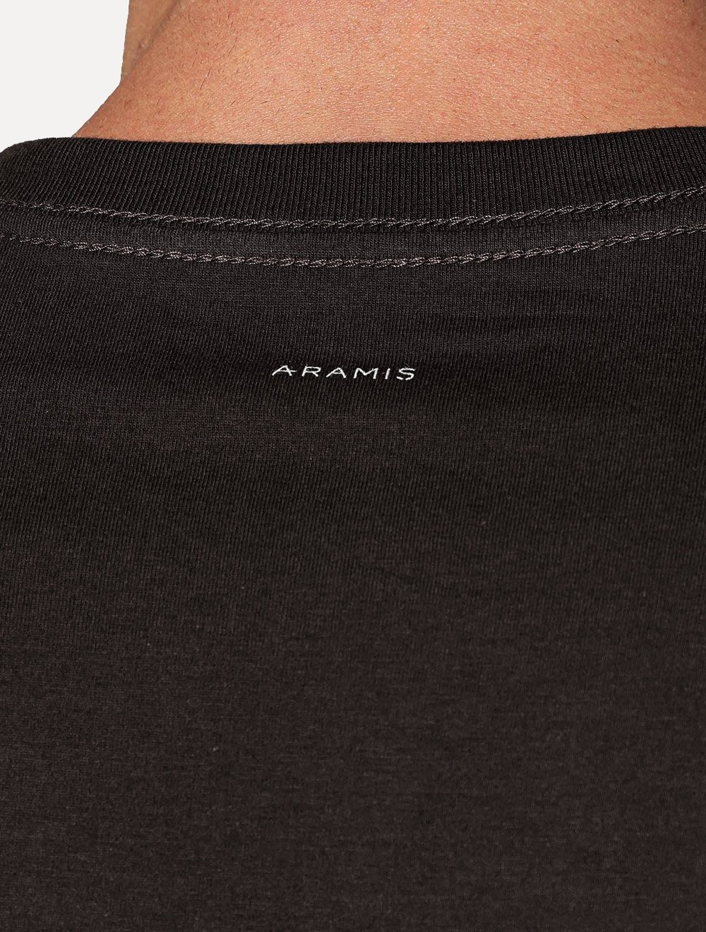 Camiseta Aramis Masculina Basic Lisa Mono Icon Marrom Café