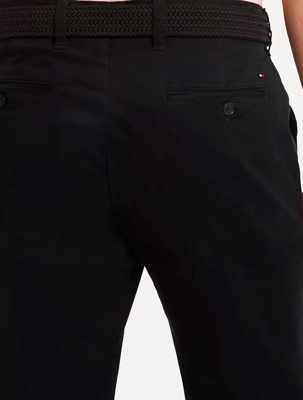 Calça Tommy Hilfiger Masculina Custom Fit THFlex Chino Stretch Preta
