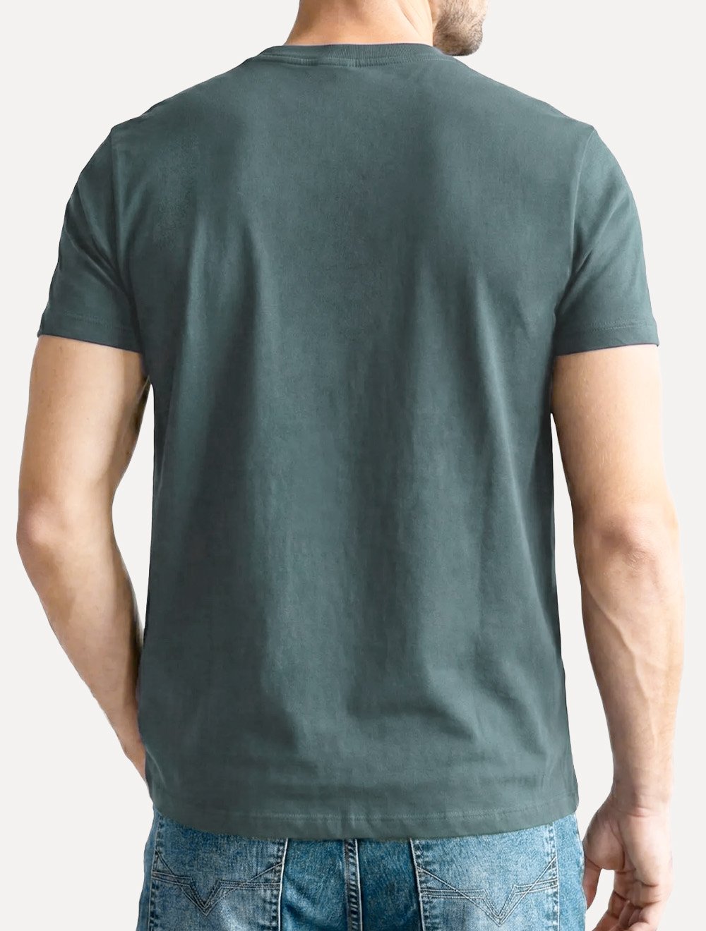 Camiseta Guess Masculina Los Angeles Embossed Logo Azul Petróleo
