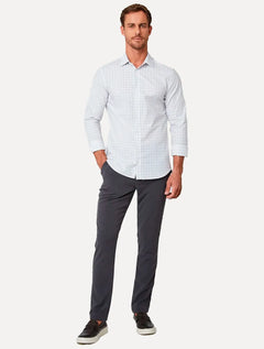 Camisa Dudalina Masculina Milano Superfine Cotton Xadrez Branca