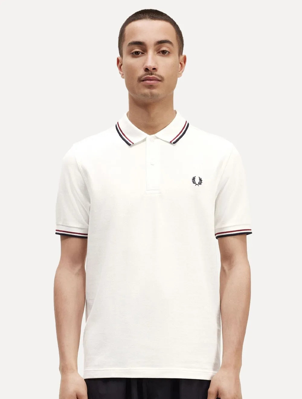 Polo Fred Perry Masculina Piquet Regular Red Navy Twin Tipped Off-White