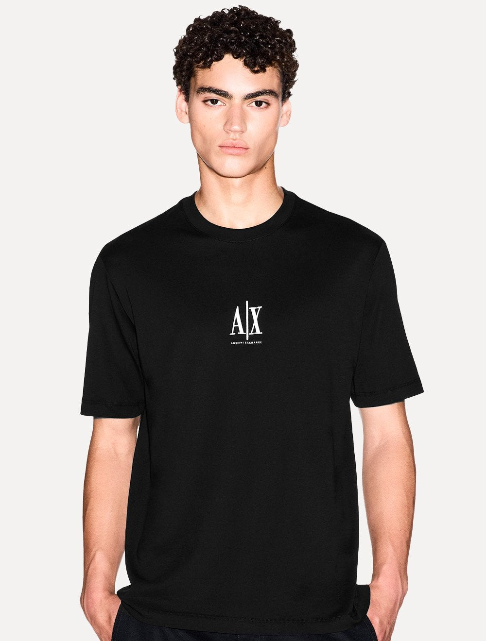 Camiseta Armani Exchange Masculina Regular Fit Small Logo Icon Preta 