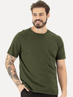 Camiseta Ellus Masculina Cotton Fine Classic Logo Verde Floresta
