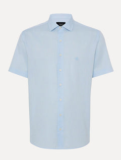 Camisa Dudalina Masculina Slim Superfine Cotton Light Lisa Azul Claro