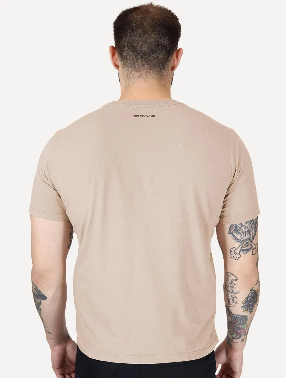Camiseta Von der Volke Masculina Origineel Velvet Dark Lion Cáqui Médio
