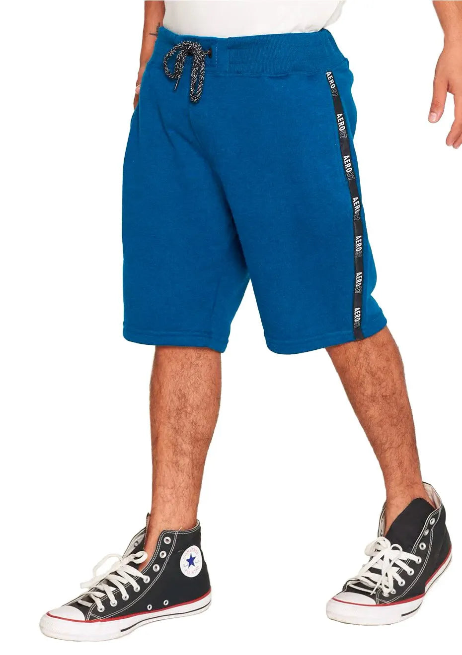 Bermuda Aeropostale Masculina Moletom Sash Azul Mescla