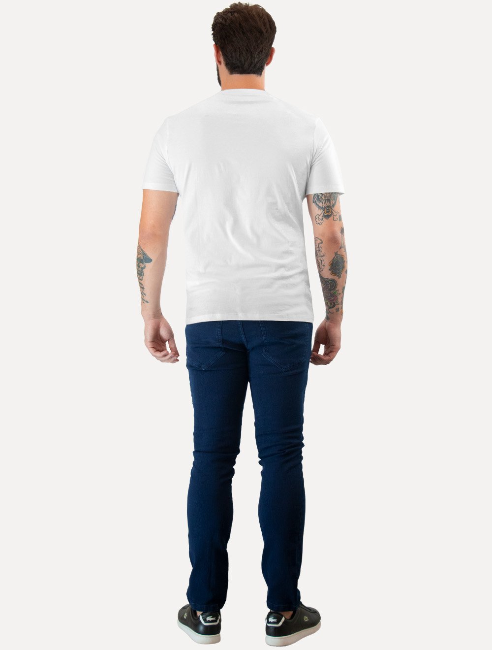 Camiseta Guess Masculina Los Angeles Cursive Relevo Branca