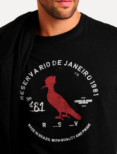 Camiseta Reserva Masculina Carimbo Gaze Color Preta