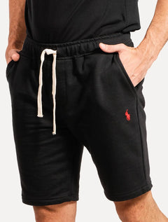 Bermuda Ralph Lauren Masculina Moletom Red Logo Preta