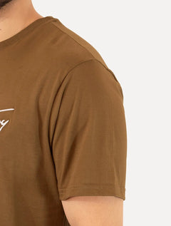 Camiseta Tommy Jeans Masculina Embroidered Signature Marrom