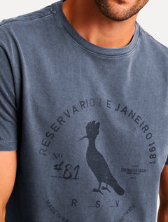 Camiseta Reserva Masculina Carimbo Gaze Stoned Marinho