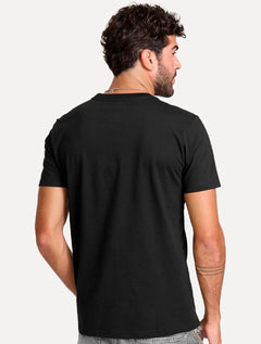 Camiseta John John Masculina Slim Fit Grunge Preto