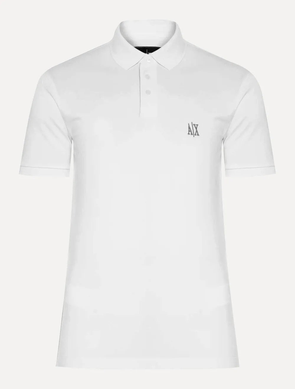 Polo Armani Exchange Masculina Regular Fit Logo Icon AX Off White