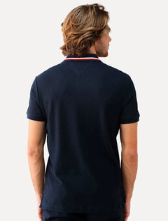 Polo Tommy Hilfiger Masculina Regular Fit Collar Azul Marinho