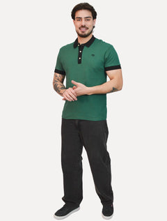 Polo Colcci Masculina Piquet Regular Texturizada Verde Escuro