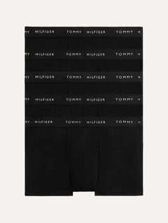 Cueca Tommy Hilfiger Cotton Boxer Trunk Preta Pack 5UN