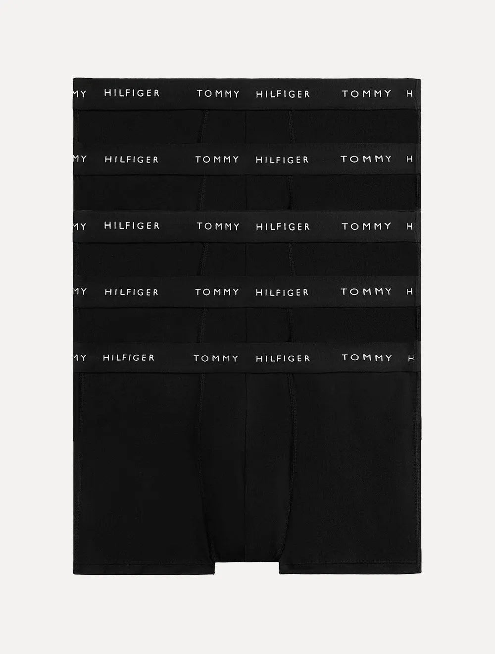 Cueca Tommy Hilfiger Cotton Boxer Trunk Preta Pack 5UN