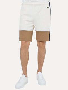 Bermuda Lacoste Masculina Moletom Fleece Lateral Sash Off-White