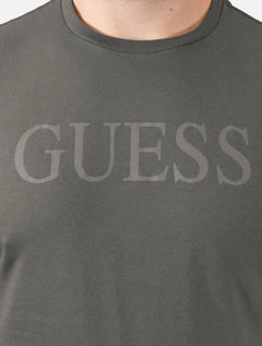 Camiseta Guess Masculina Silk Logo Simple Grafite