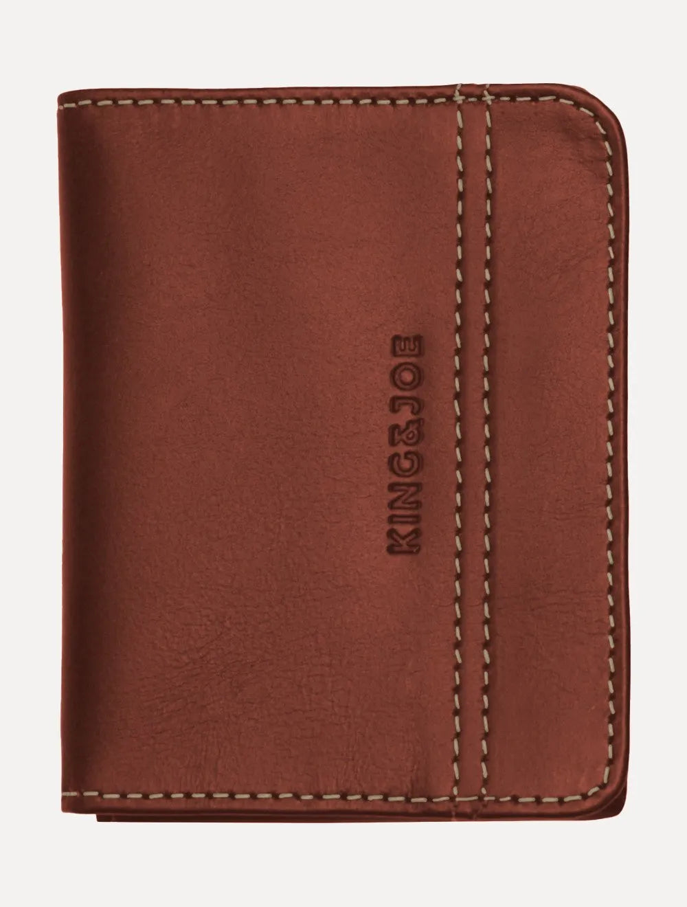 Carteira King & Joe Masculina Couro Horizontal Pesponto Conhaque