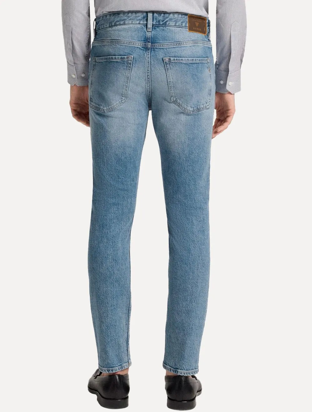 Calça Guess Jeans Masculina Slim Straight Del Mar Azul Médio