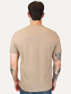 Camiseta Calvin Klein Jeans Masculina Embossed Logo Caqui Médio