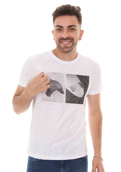 Camiseta Osklen Masculina Slim Rough Cap Neoprene Branca