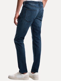 Calça Jeans Empório Armani Masculina J06 Slim Fit Stripe Azul Médio