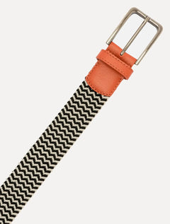 Cinto Reserva Masculino Tecido Havana Preto/Areia