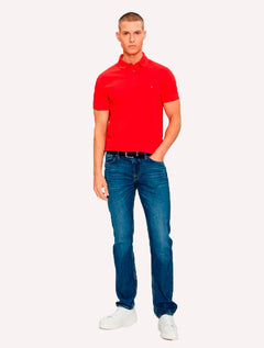 Polo Tommy Hilfiger Masculina Regular Piquet 1985 Vermelho Escarlate