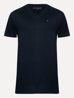 Camiseta Tommy Hilfiger Masculina Essential V-Neck Cotton Azul Marinho