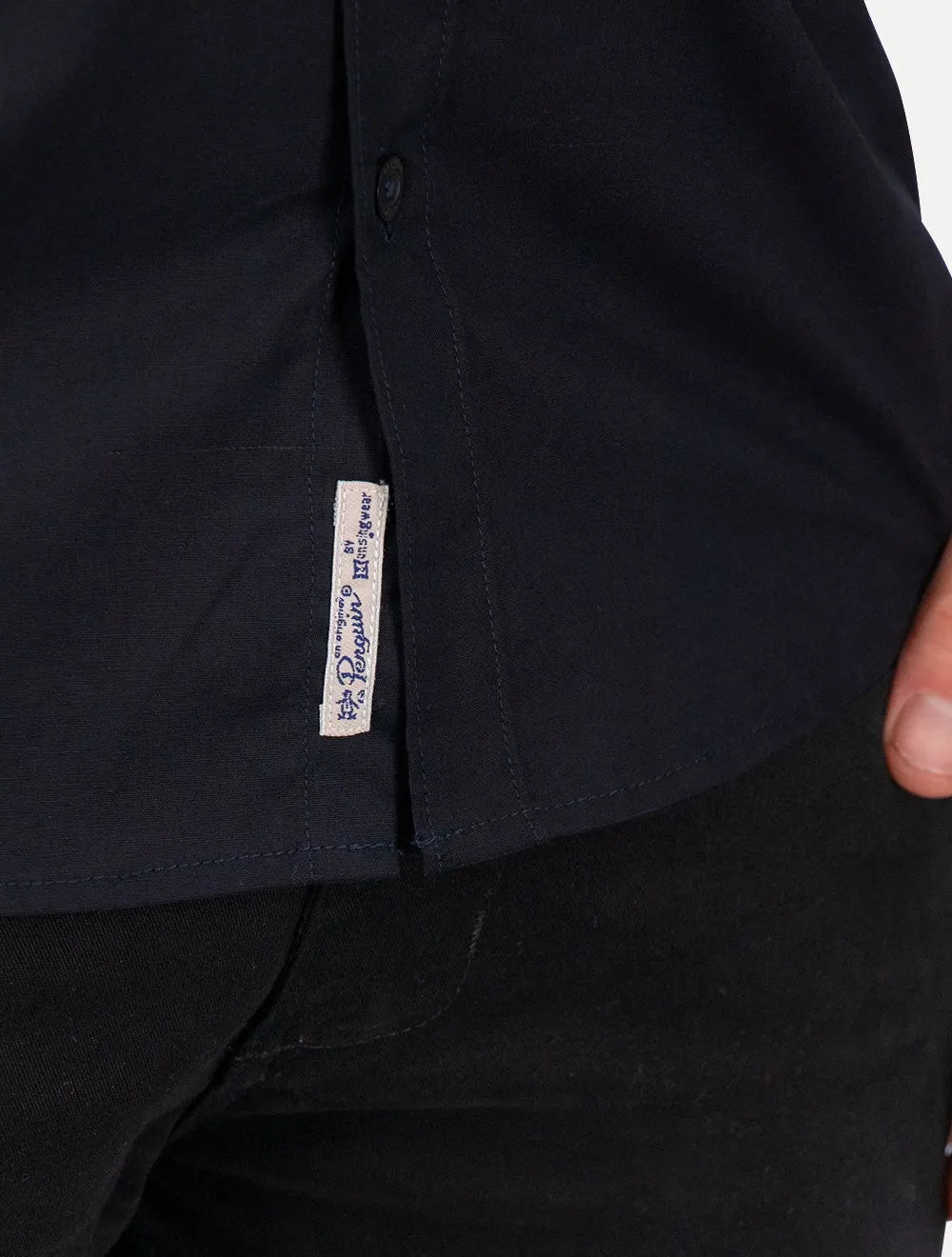 Camisa Original Penguin Masculina Regular Tricoline Bordado Azul Marinho