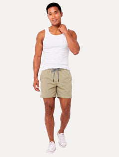 Short Aramis Masculino D'Água Elastico Logo Cáqui Médio
