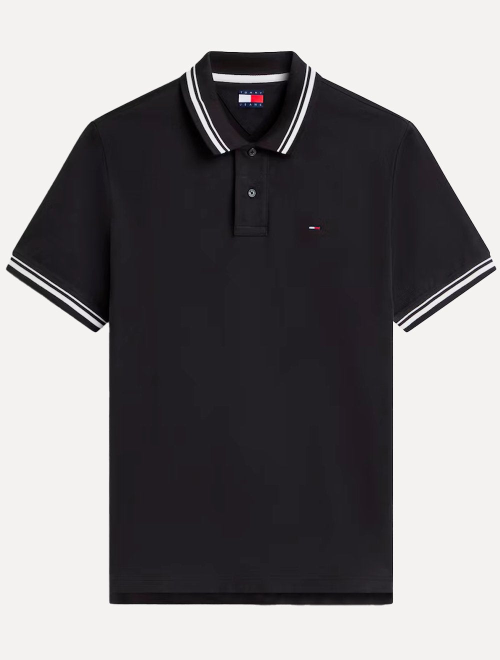 Polo Tommy Jeans Masculina Piquet Regular Tipped Preto