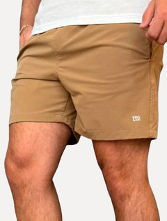 Short King & Joe Masculina Nylon Flex Ripstop Areia