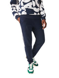 Calça Lacoste Moletom Masculina Side Sash Brand Recorte Azul Marinho